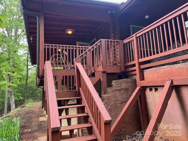 137 Amys Ridge Rd, Lake Lure, NC 28746 - wooden terrace featuring stairs