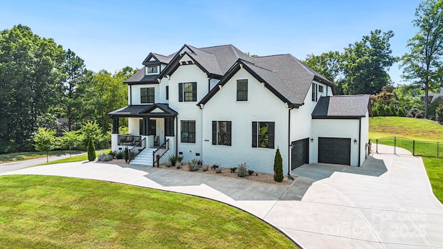 2854 Harlinsdale Dr, Rock Hill, SC 29732 - view of front of house featuring fence, brick siding, a garage, a front yard, and concrete driveway