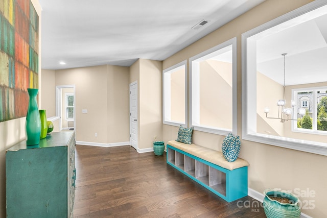 2854 Harlinsdale Dr, Rock Hill, SC 29732 - unfurnished room featuring dark wood-style flooring, baseboards, visible vents, and recessed lighting