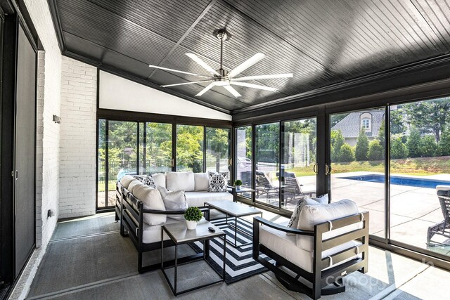 2854 Harlinsdale Dr, Rock Hill, SC 29732 - sunroom with a ceiling fan and outdoor lounge area