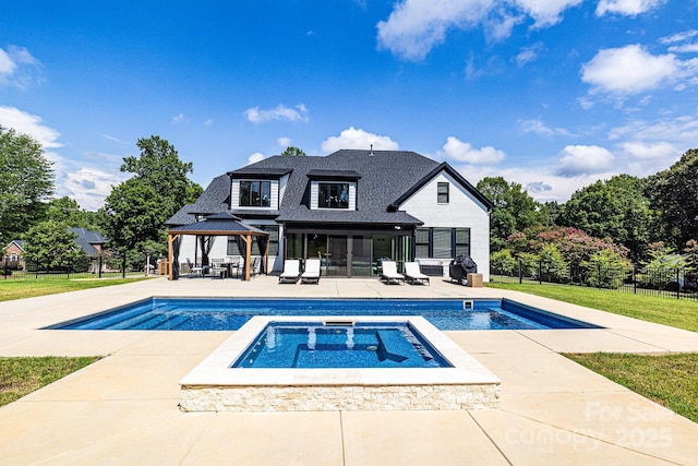 2854 Harlinsdale Dr, Rock Hill, SC 29732 - view of pool featuring an in ground hot tub, a gazebo, a fenced in pool, fence, and a patio