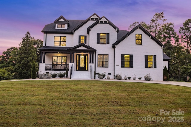 2854 Harlinsdale Dr, Rock Hill, SC 29732 - modern inspired farmhouse featuring a porch, a front lawn, and brick siding