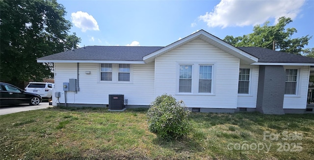 169 Freeze Ave NW, Concord, NC 28025 - view of home's exterior with a yard, crawl space, and roof with shingles
