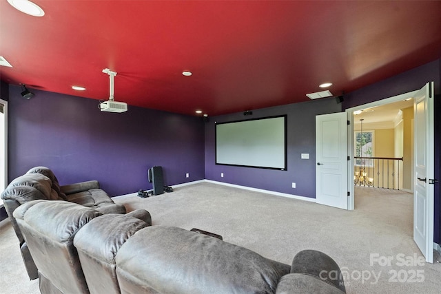 9825 Ardrey Woods Dr, Charlotte, NC 28277 - carpeted cinema featuring visible vents, recessed lighting, and baseboards