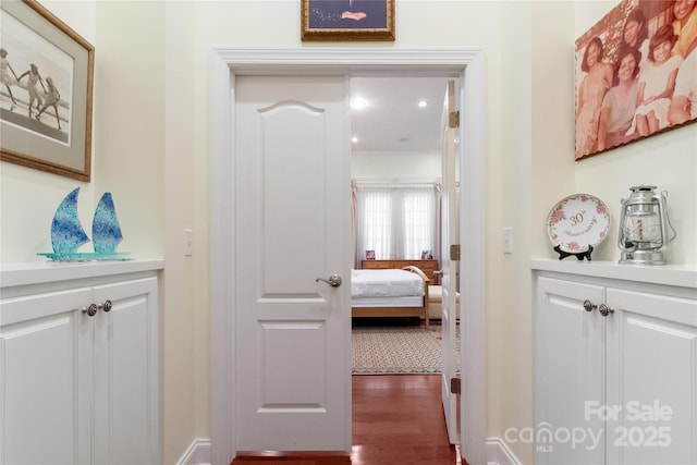 5342 Beacon Ridge Dr, Granite Falls, NC 28630 - hall featuring dark wood-type flooring