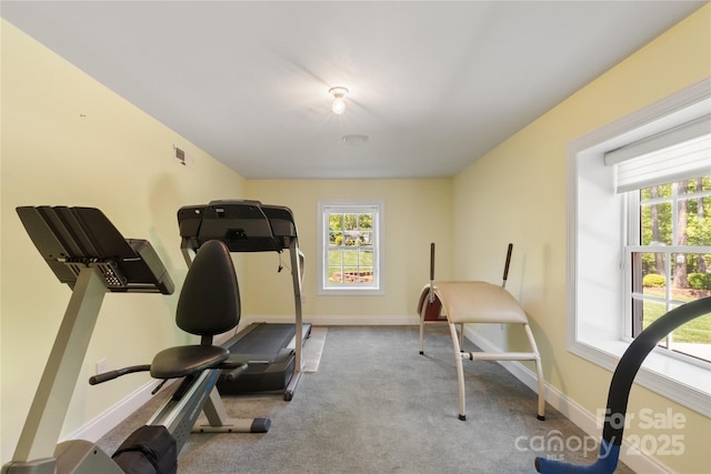 5342 Beacon Ridge Dr, Granite Falls, NC 28630 - exercise area featuring carpet flooring and baseboards