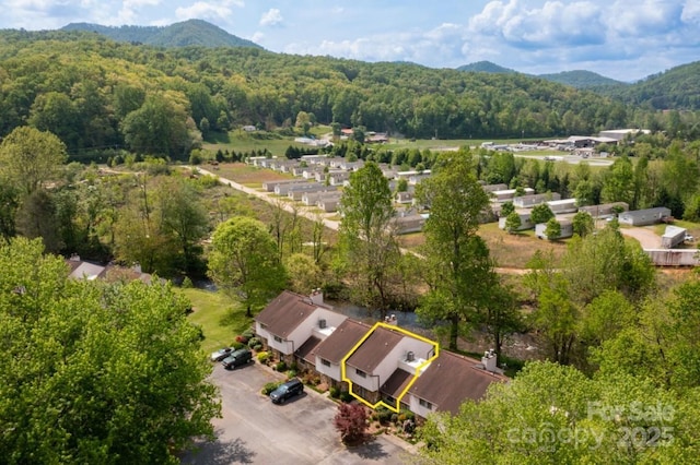 87 Marion Forest Rd Unit 8, Sylva, NC 28779 - birds eye view of property featuring a view of trees and a mountain view