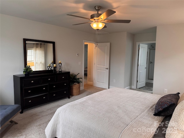 704 Robert Moses Dr Unit 121, Gastonia, NC 28056 - bedroom with baseboards, ceiling fan, and light colored carpet