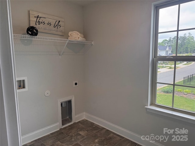 704 Robert Moses Dr Unit 121, Gastonia, NC 28056 - laundry area featuring washer hookup, laundry area, baseboards, hookup for a gas dryer, and hookup for an electric dryer