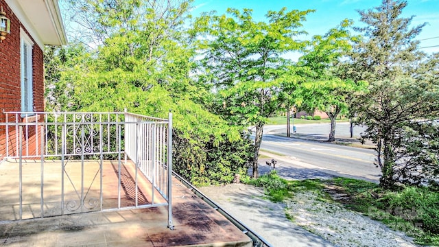 view of yard with a balcony