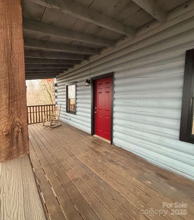 389 Lily Ln, Whittier, NC 28789 - view of wooden deck
