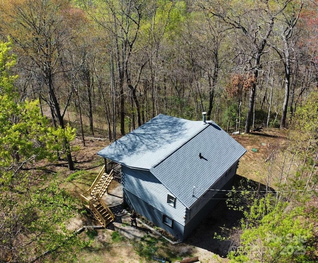 389 Lily Ln, Whittier, NC 28789 - aerial view with a forest view
