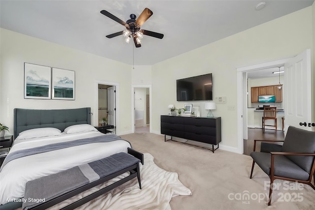 1855 Second Baxter Xing, Fort Mill, SC 29708 - bedroom featuring light colored carpet, baseboards, and ceiling fan