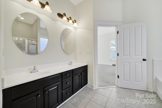 1855 Second Baxter Xing, Fort Mill, SC 29708 - full bath with tile patterned flooring, double vanity, a tub to relax in, and baseboards