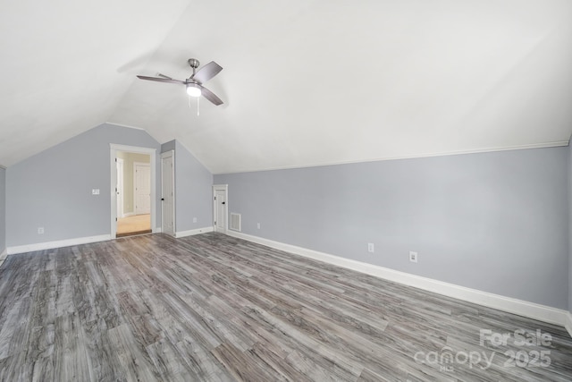 1855 Second Baxter Xing, Fort Mill, SC 29708 - bonus room with a ceiling fan, wood finished floors, lofted ceiling, and baseboards