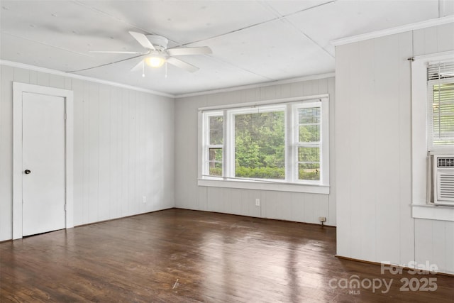 130 Casper Rd, Gold Hill, NC 28071 - unfurnished room with a ceiling fan, wood finished floors, a wealth of natural light, and ornamental molding