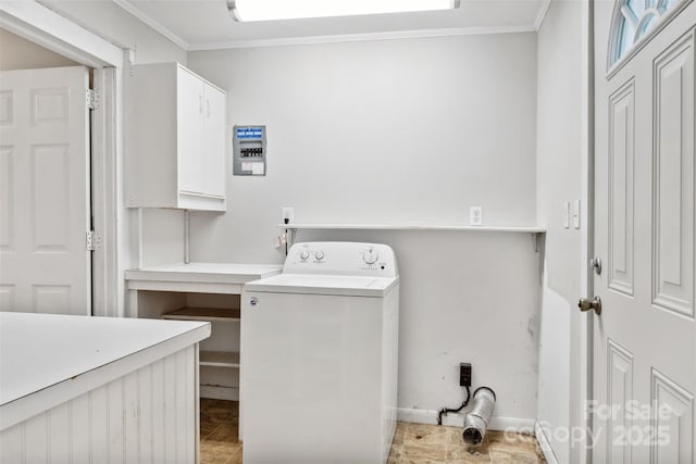 130 Casper Rd, Gold Hill, NC 28071 - laundry area with crown molding, cabinet space, and washer / clothes dryer
