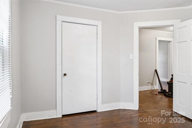 130 Casper Rd, Gold Hill, NC 28071 - unfurnished bedroom featuring crown molding, baseboards, and wood finished floors