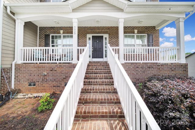 9029 Woodview Ct, Fort Mill, SC 29707 - property entrance featuring covered porch and brick siding