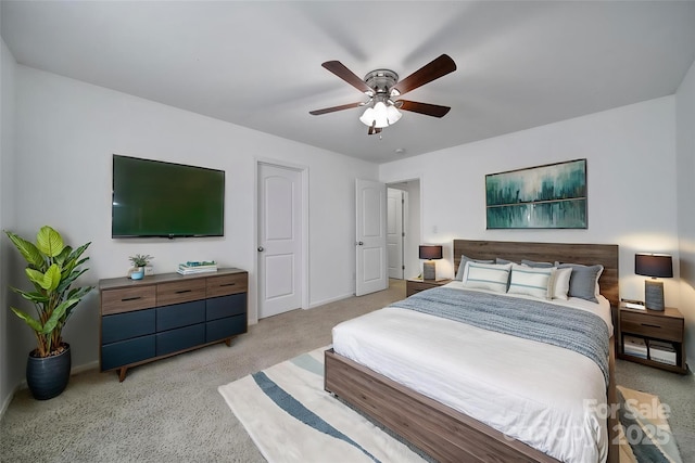 9029 Woodview Ct, Fort Mill, SC 29707 - bedroom featuring light colored carpet, baseboards, and a ceiling fan