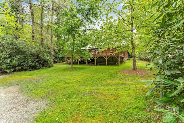 6562 Gingercake Rd, Newland, NC 28657 - view of grassy yard with a deck