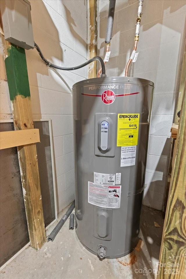 utilities featuring electric water heater