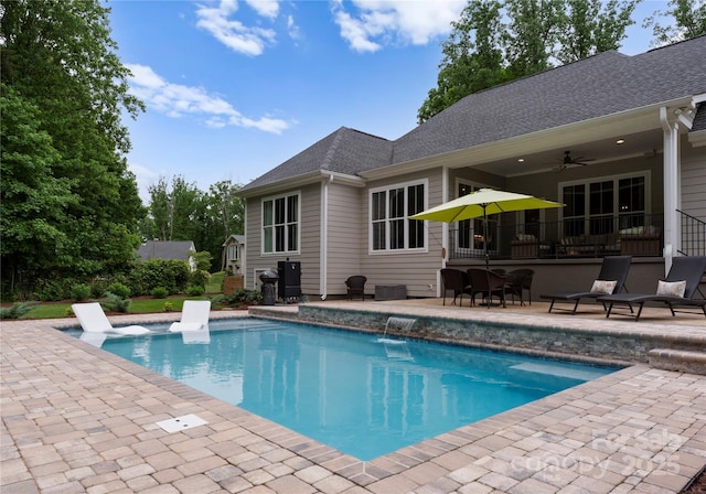 2646 Lee Lawing Rd, Lincolnton, NC 28092 - swimming pool with a patio area and ceiling fan