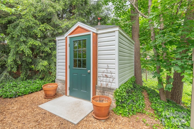 view of shed