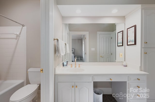5400 Challisford Ln, Charlotte, NC 28226 - full bathroom featuring toilet, vanity, bathing tub / shower combination, ensuite bathroom, and recessed lighting