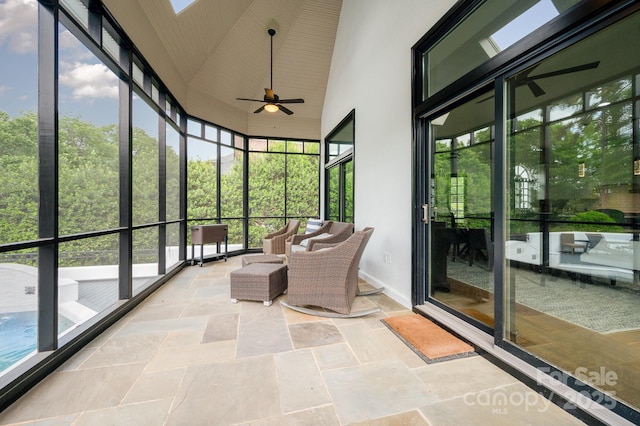 5400 Challisford Ln, Charlotte, NC 28226 - sunroom / solarium with a ceiling fan and plenty of natural light