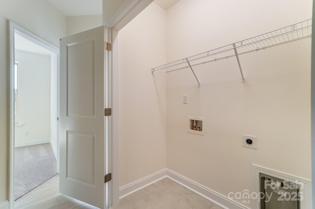 2907 W Trade St, Charlotte, NC 28208 - laundry area featuring baseboards, hookup for an electric dryer, laundry area, and washer hookup