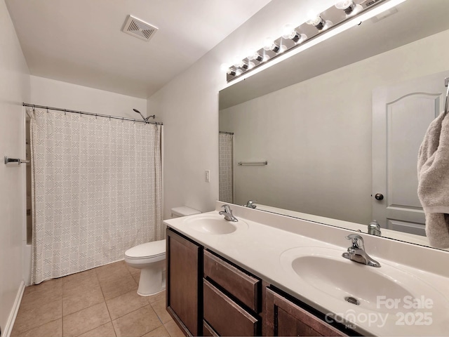 6541 Hasley Woods Dr, Huntersville, NC 28078 - full bath featuring a sink, tile patterned floors, toilet, and visible vents