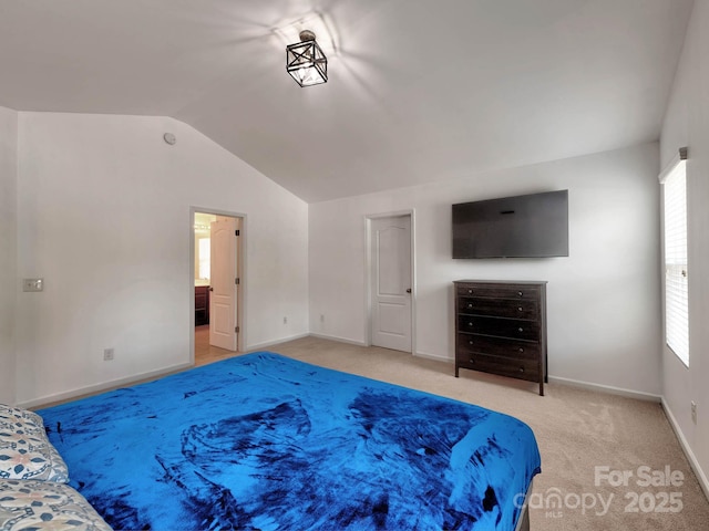 6541 Hasley Woods Dr, Huntersville, NC 28078 - bedroom with baseboards, vaulted ceiling, and light carpet
