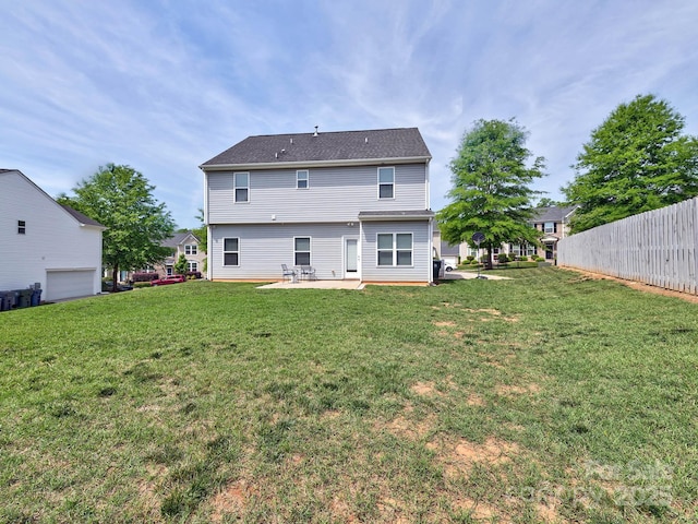 6541 Hasley Woods Dr, Huntersville, NC 28078 - rear view of property with a yard, fence, and a patio area