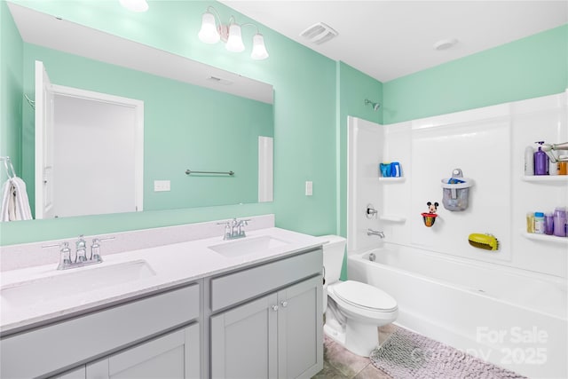 133 W Neel Ranch Rd, Mooresville, NC 28115 - full bath with a sink, tile patterned floors, toilet, and visible vents