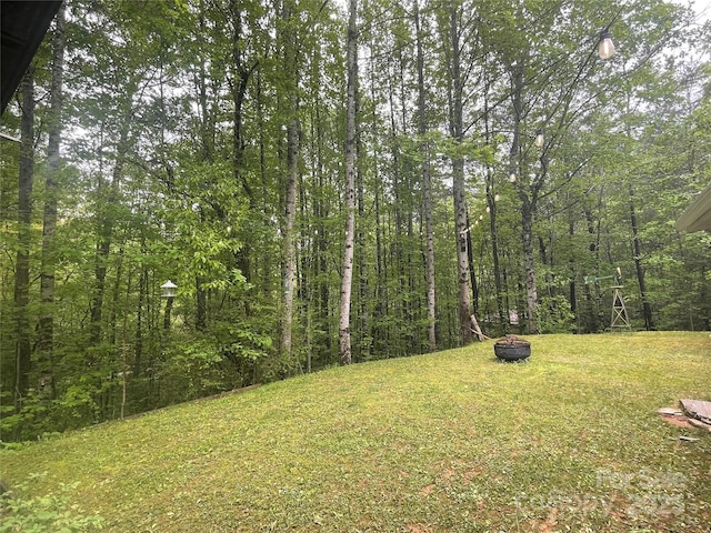 671 High Valley Rd, Bryson City, NC 28713 - view of yard with a fire pit
