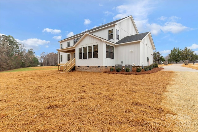 4095 Kingfisher Dr, York, SC 29745 - view of property exterior featuring crawl space, central AC unit, and a shingled roof