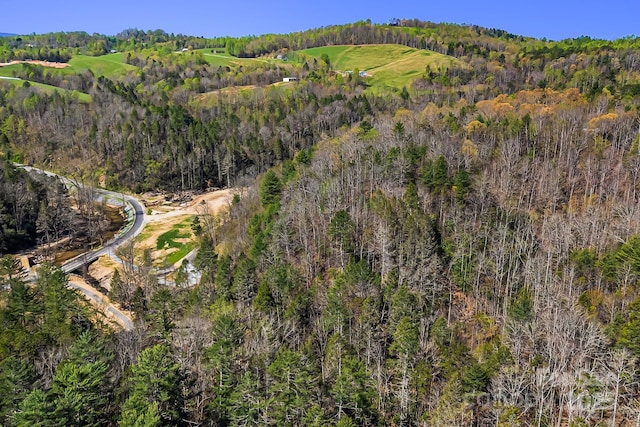 aerial view of property and surrounding area with a forest
