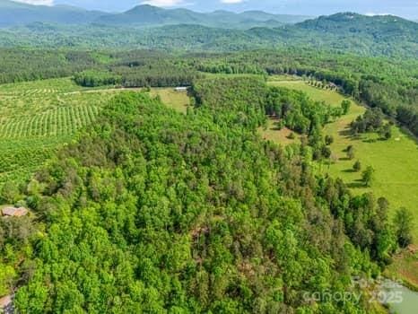 drone / aerial view with a mountain view