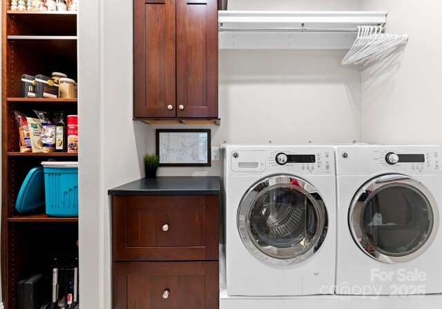 435 S Tryon St Unit 601, Charlotte, NC 28202 - washroom with separate washer and dryer and cabinet space