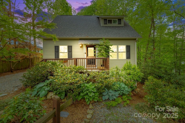 102 Altamahaw Ave, Black Mountain, NC 28711 - view of front facade with a deck and roof with shingles