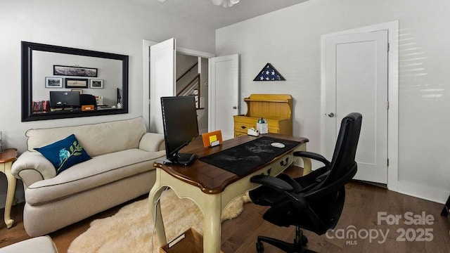 office with wood finished floors