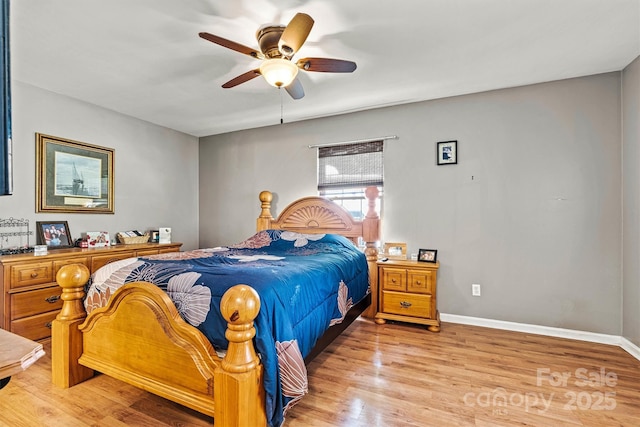 3690 Birchwood Ln, Denver, NC 28037 - bedroom featuring light wood-type flooring, baseboards, and a ceiling fan