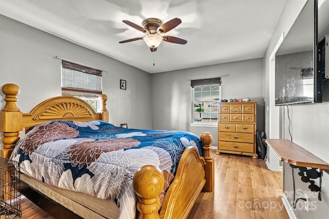 3690 Birchwood Ln, Denver, NC 28037 - bedroom with light wood-style floors and ceiling fan