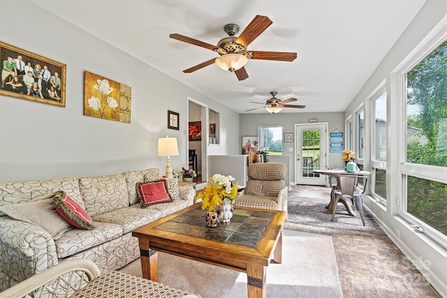 3690 Birchwood Ln, Denver, NC 28037 - living area with ceiling fan and baseboards