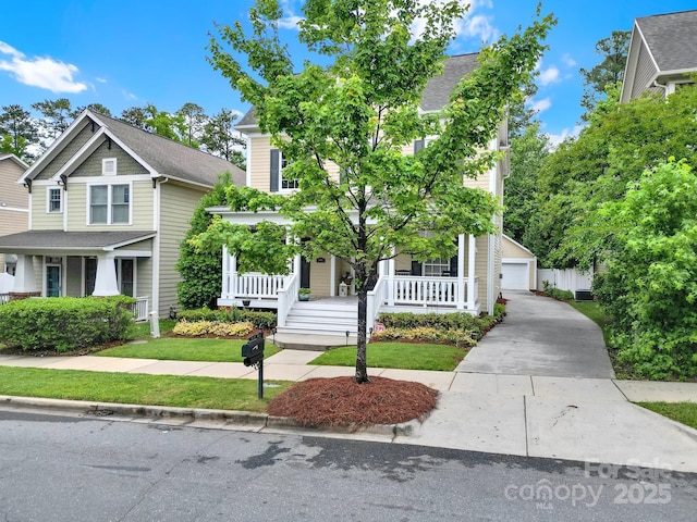 3426 Richards Xing, Fort Mill, SC 29708 - view of property hidden behind natural elements featuring covered porch and a detached garage