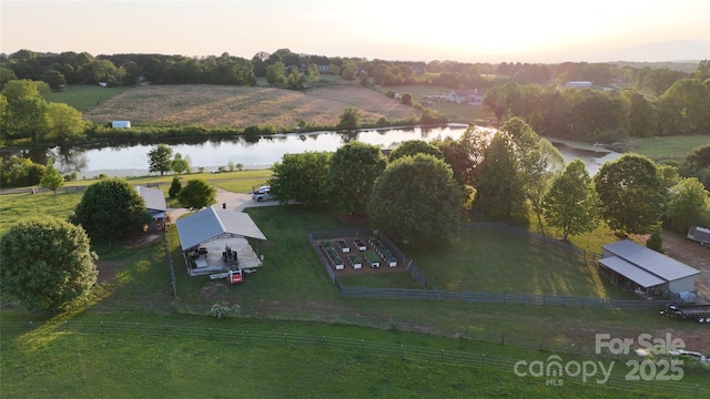 view of rural area featuring a large body of water