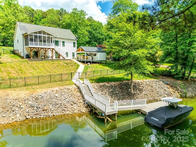 184 Quiet Cove Rd, Mooresville, NC 28117 - dock area with stairway and a deck with water view