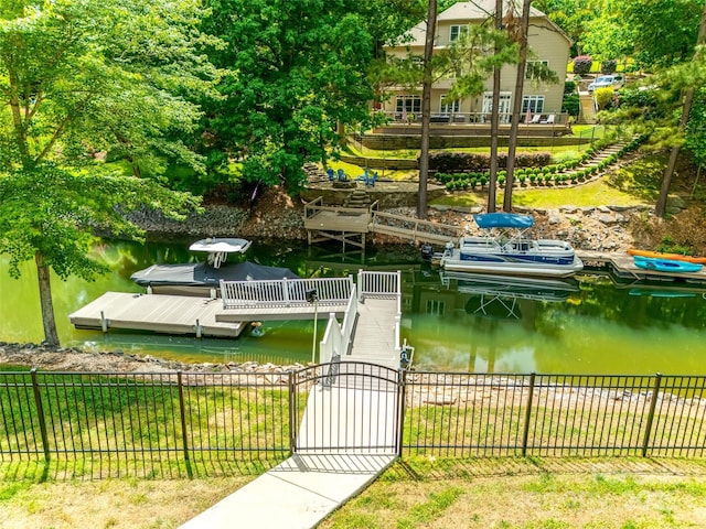 184 Quiet Cove Rd, Mooresville, NC 28117 - dock featuring a water view and a gate