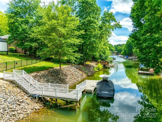 184 Quiet Cove Rd, Mooresville, NC 28117 - view of community with a boat dock and a water view